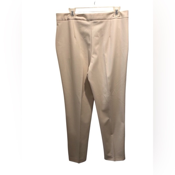 Susan Graver Sz 12 Elegant Cream beige dress pants high waist - Picture 2 of 5